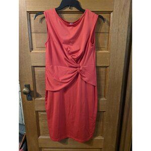 Red Dress Size S Sheath Scrunched Waist Womens Sleeveless